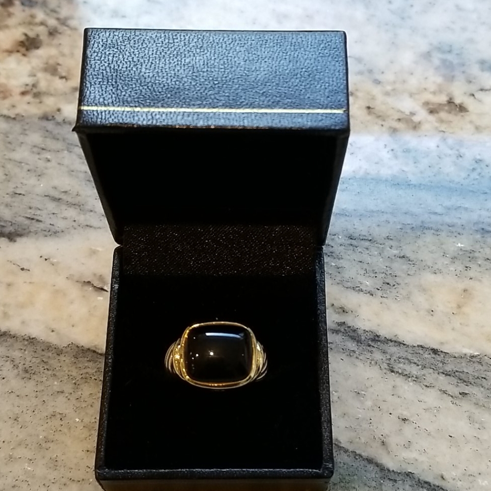 David Yurman Noblesse 14K/SS Onyx Ring 6